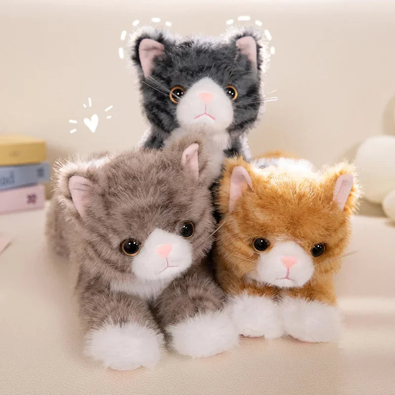 Cute Plush Simulation Cat Toys - Soft, Realistic, 5 Colors - Image 5