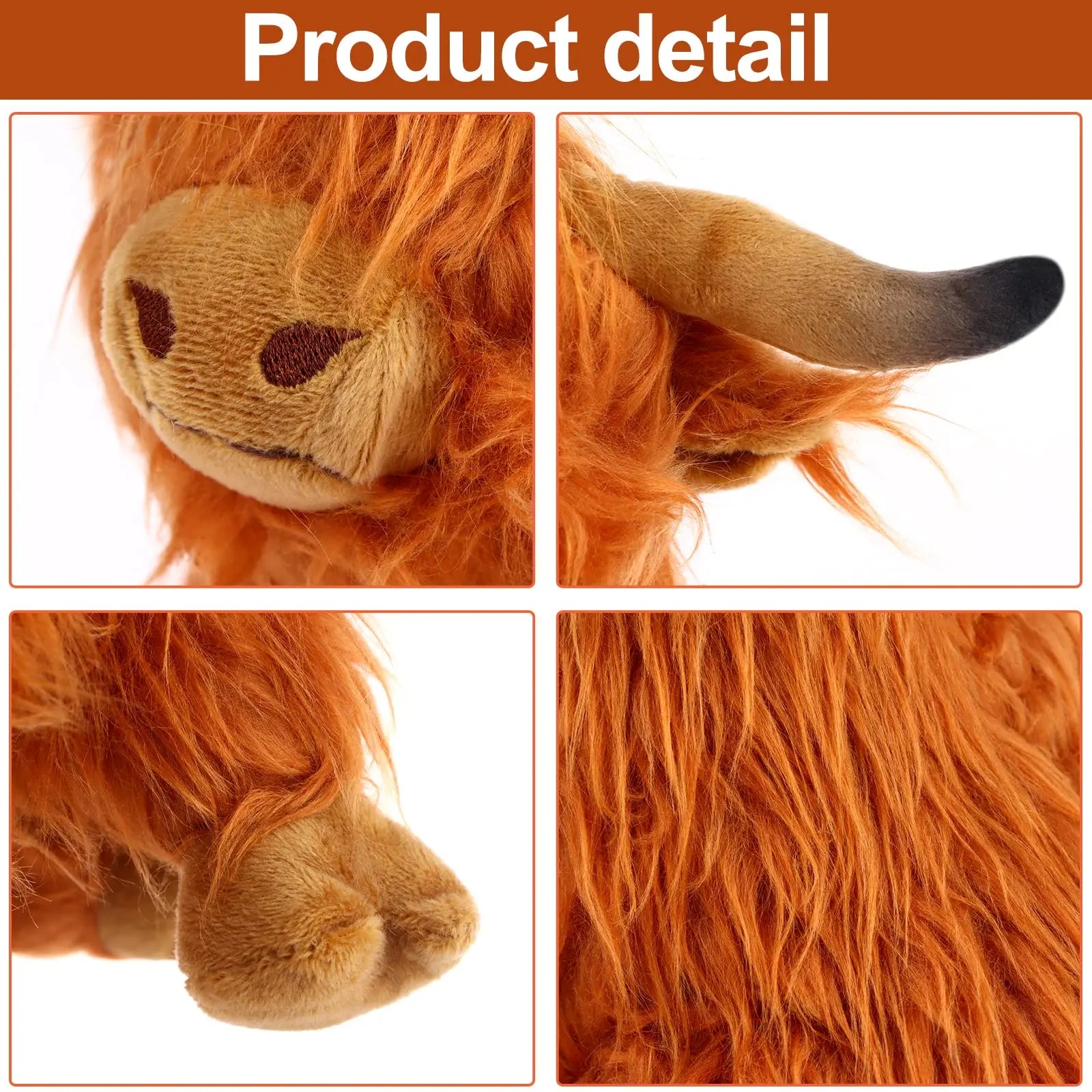 Highland Cow Plush Toy - Soft, Kawaii Stuffed Animal for Kids & Decor - Image 8