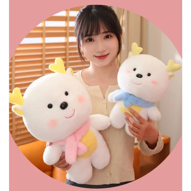 Cute White Dragon Plush Toy with Scarf - Perfect New Year Gift! - Image 8