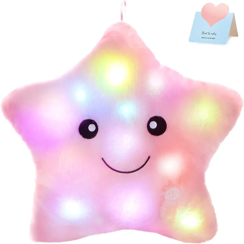 Luminous Star Plush Pillow - Soft, Colorful LED Cushion for Kids - Image 8