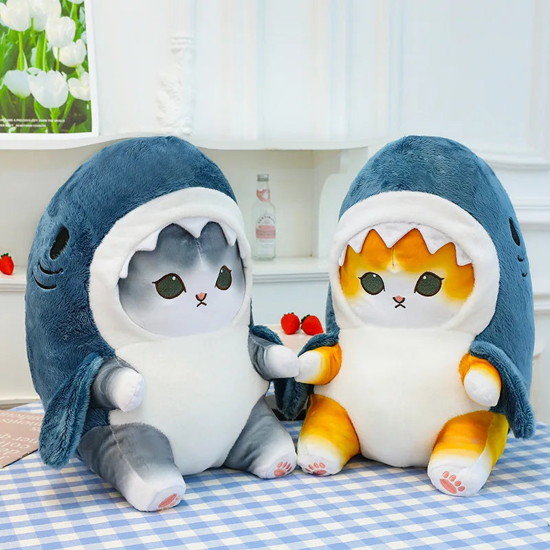 Transformed Cat Doll Plush Toy - Adorable Shark Design for Kids