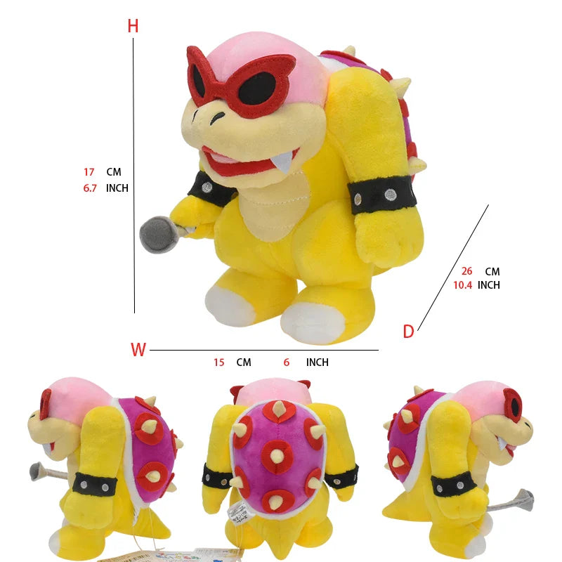 Super Mario Bros Plush Toys - Adorable Bowser Jr, Meowser & Lemmy Dolls - Image 4