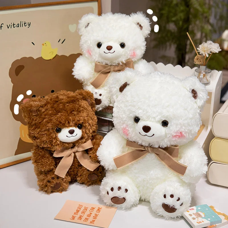 Cute Bowknot Bear Plush Toy - Soft Teddy Pillow for Love & Comfort - Image 3