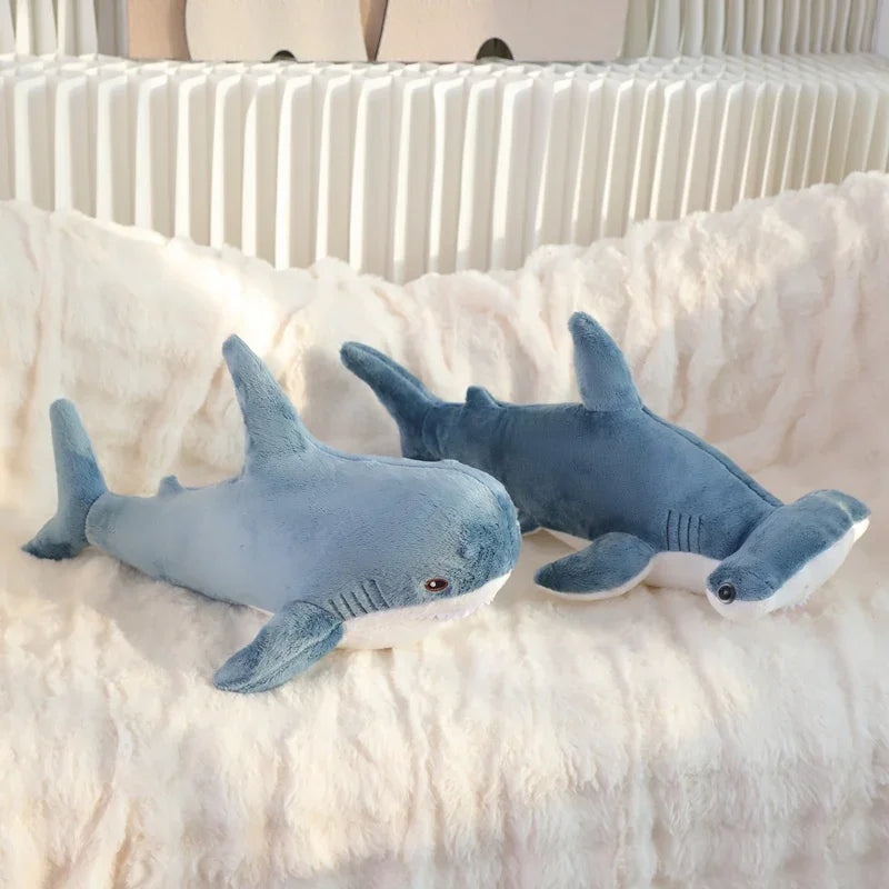 55cm Blue Shark Plush Toy - Soft Cartoon Marine Animal Hug Pillow - Image 3