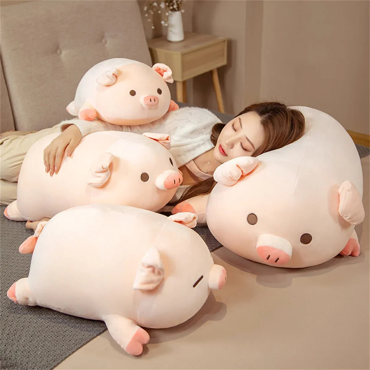 Kawaii Pink Pig Plush Toy - Soft Cushion for Cozy Decor & Gifts - Image 7
