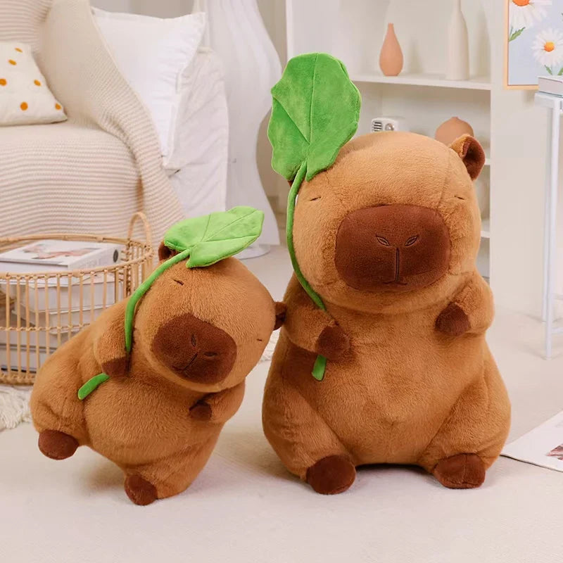 Kawaii Cartoon Lotus Leaf Capybara Plush Toy - Soft Pillow Gift - Image 3