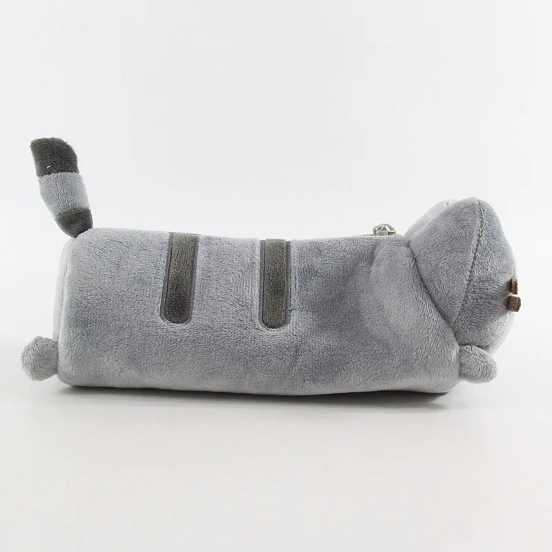 Charming Gray Cat Plush Pencil Case - Cute Storage for Students & Friends - Image 5