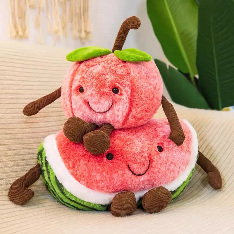 Creative Plush Fruit Toys: Watermelon, Cherry & Apple Dolls for Fun Gifts - Image 5