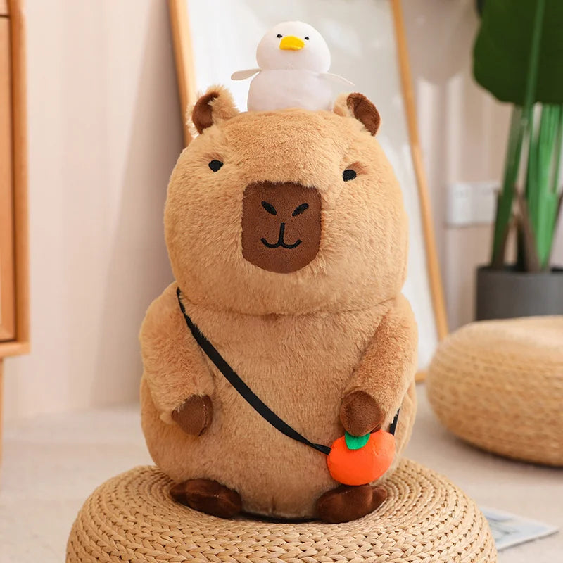 Capybara Plush Toy - Fluffy Fruit-Embracing Doll for Fun Gifts - Image 8