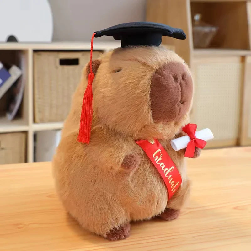 Graduate Plush Dolls: Adorable Capybara, Owl & Bear Stuffed Toys - Image 13