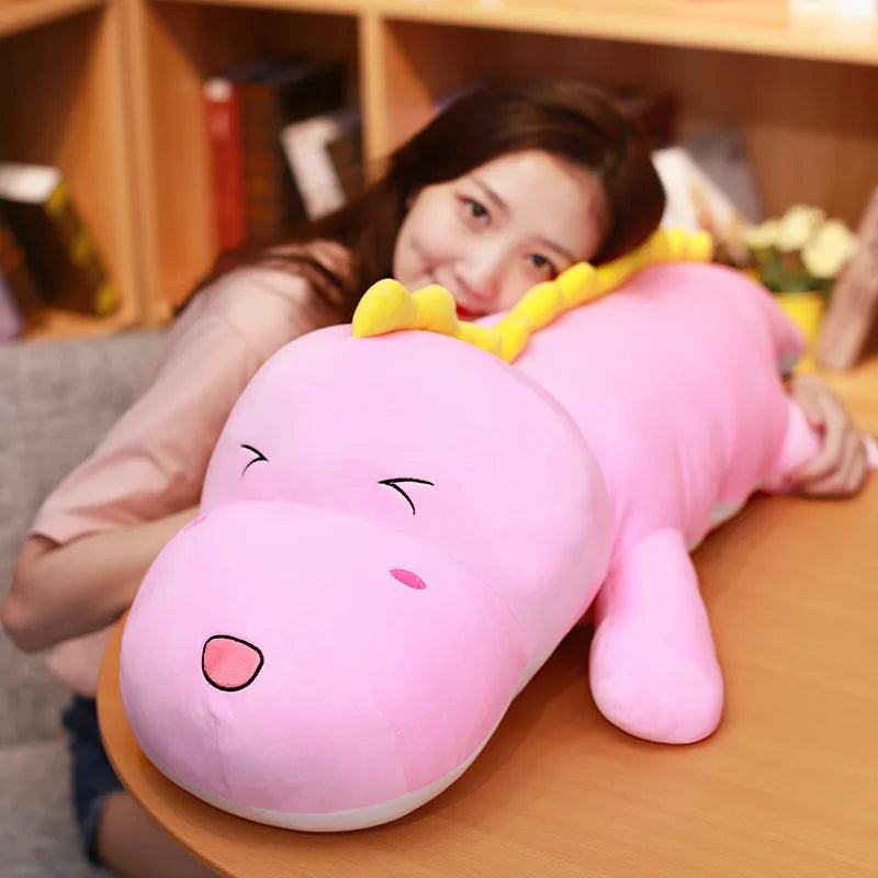 Big 80CM Cute Dinosaur Plush Toy - Soft Cartoon Pillow for Kids & Gifts - Image 3