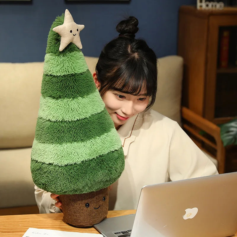 Simulated Cartoon Two-tone Christmas Tree Plush Toy - Cute Xmas Decor - Image 4