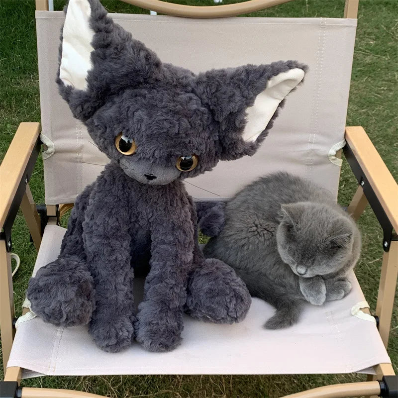 Cute Black Cat Plush Toy - Soft Throw Pillow & Long Hair Doll for Kids - Image 3