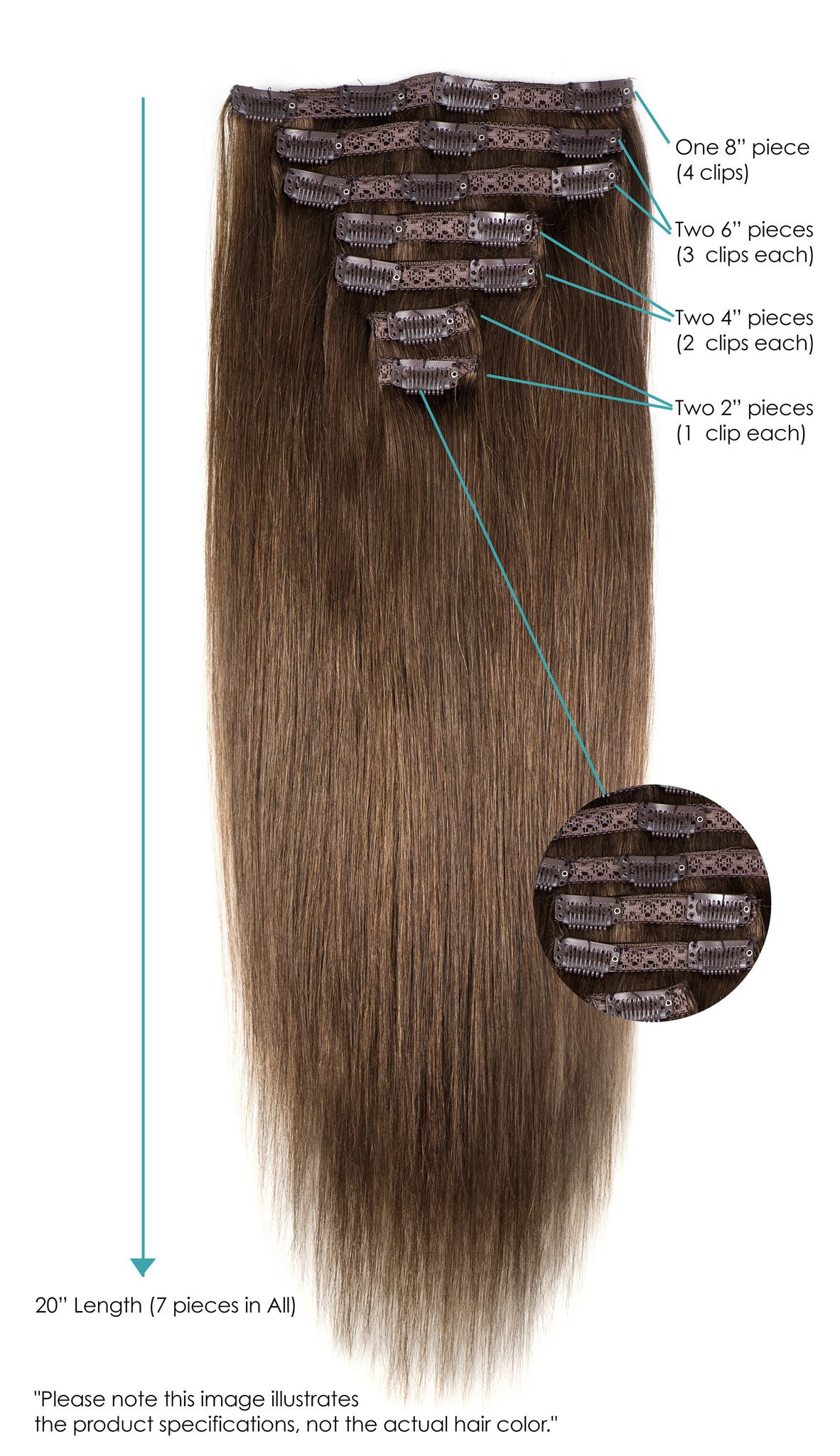 1B Natural Black 20" Clip Hair | leylamilanihairs