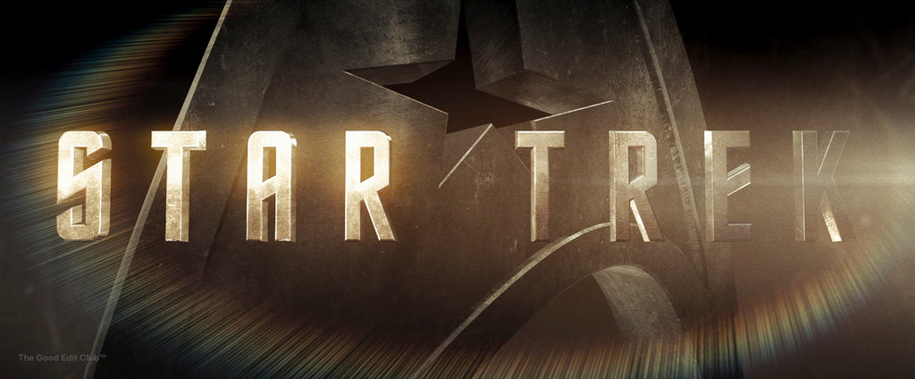 Star Trek (2009) movie title with a bold chrome text effect against a cosmic backdrop, capturing the essence of space exploration and the futuristic themes of the franchise.