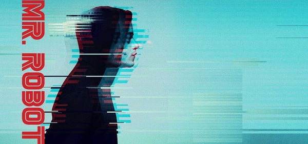 Thumbnail of TV series 'Mr. Robot', showing a hooded Rami Malek as Elliot Alderson with a glitched visual style.
