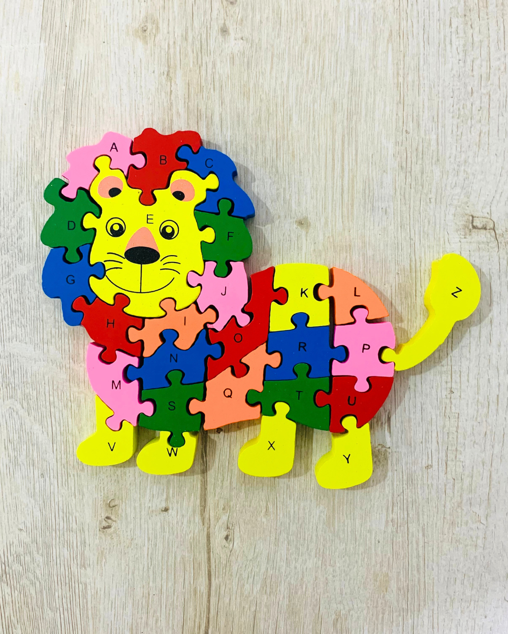 UKR - Wooden Jigsaw Puzzle - Lion Letters And Numbers