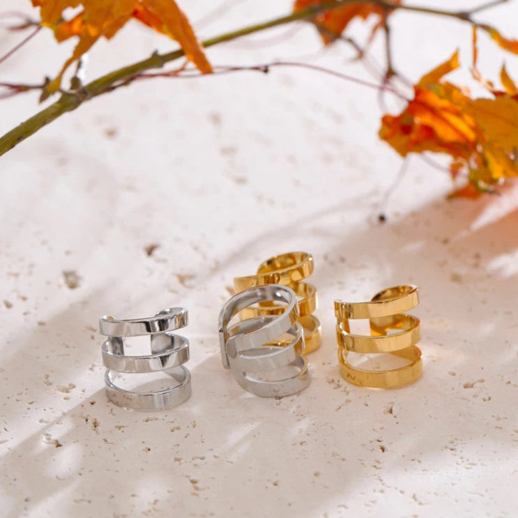 ear cuff plaqué en or non perçant pour femme moderne