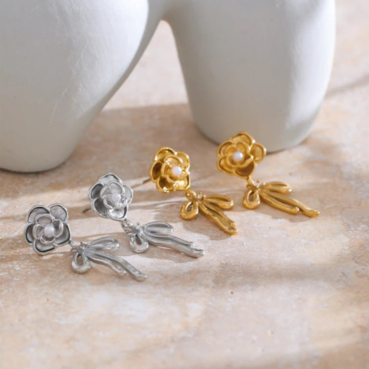 boucle d'oreille noeud acier inoxydable waterproof