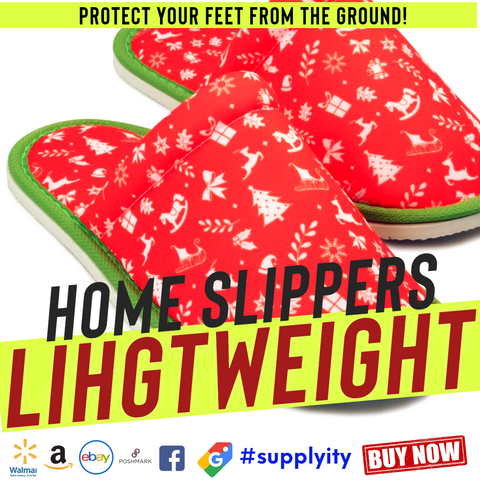 Christmas Gift Home Slippers Supplyity Red