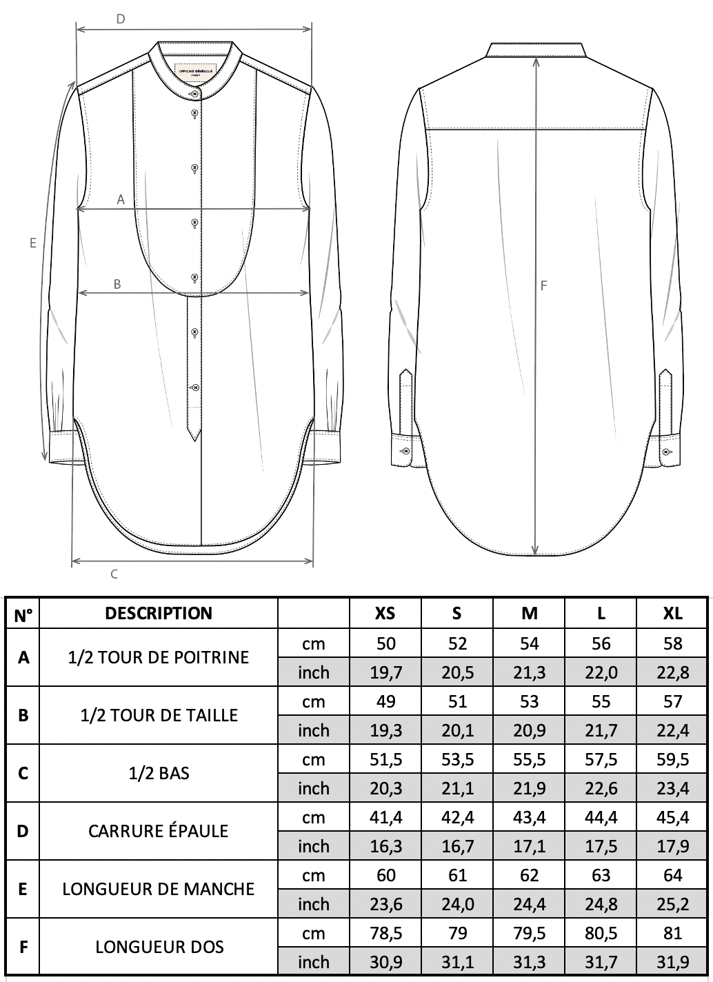 Guide des tailles