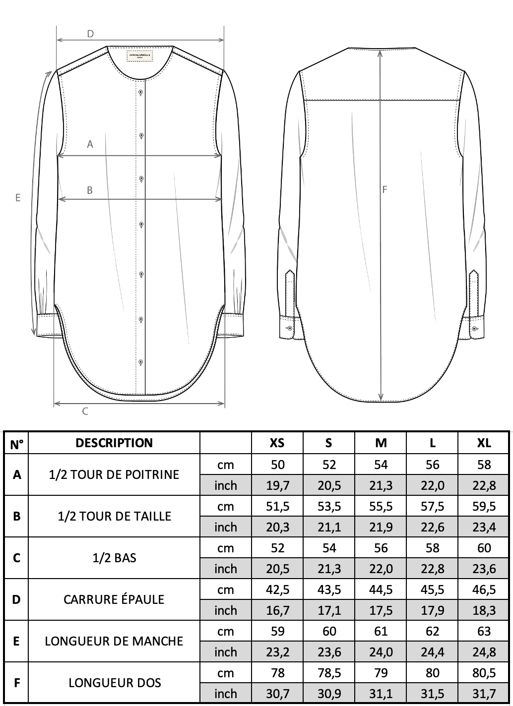 Guide des tailles