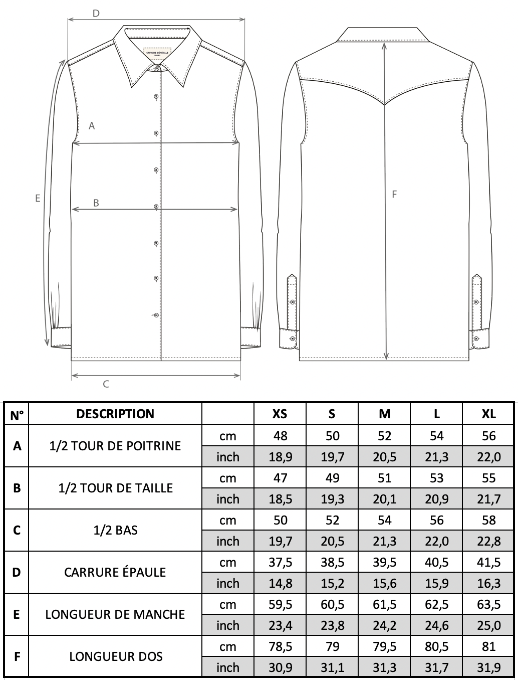 Guide des tailles