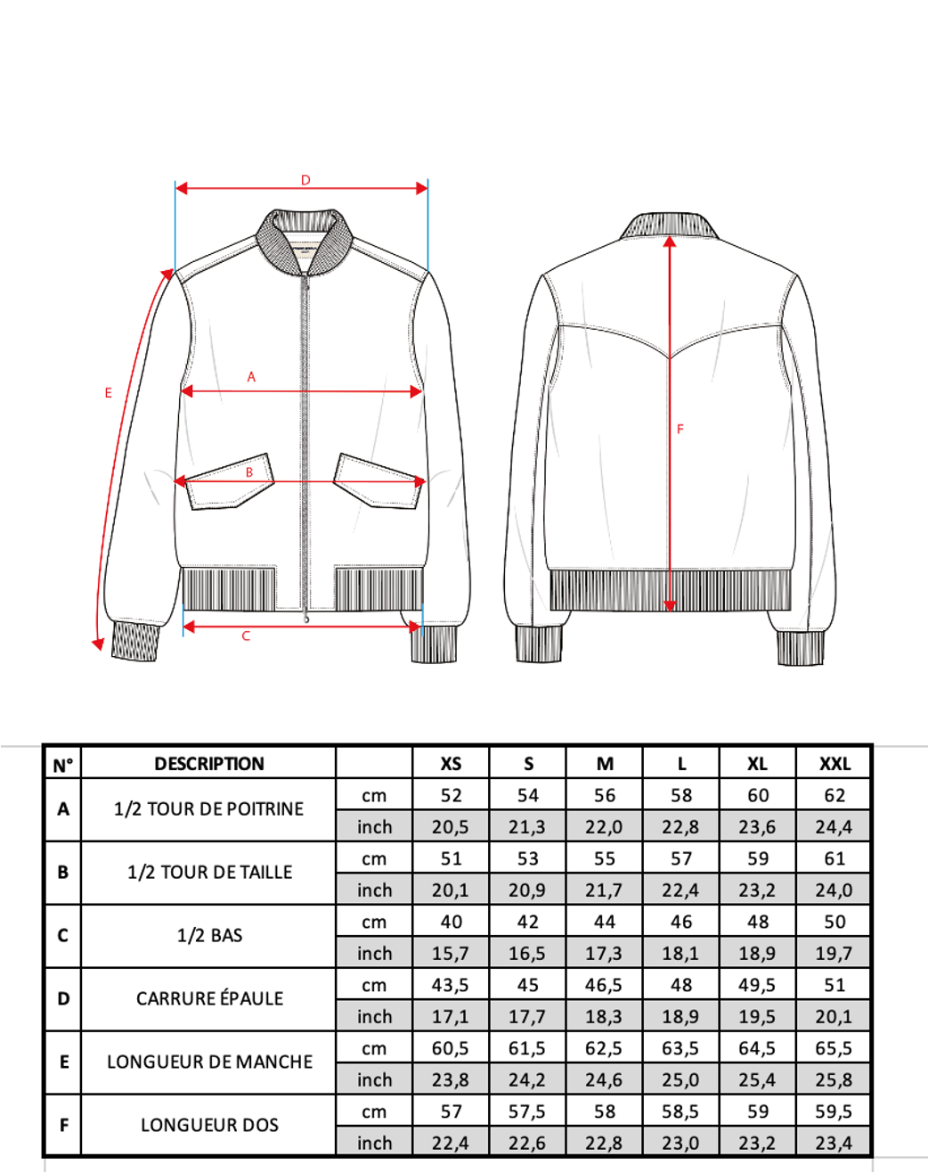 Guide des tailles