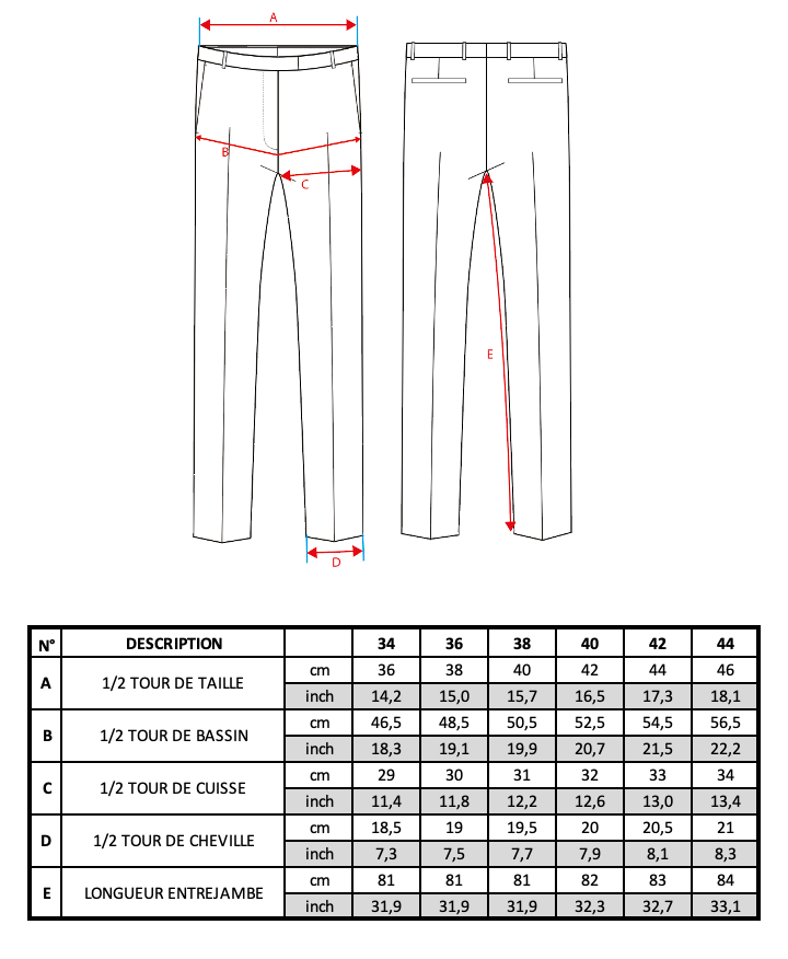 Guide des tailles