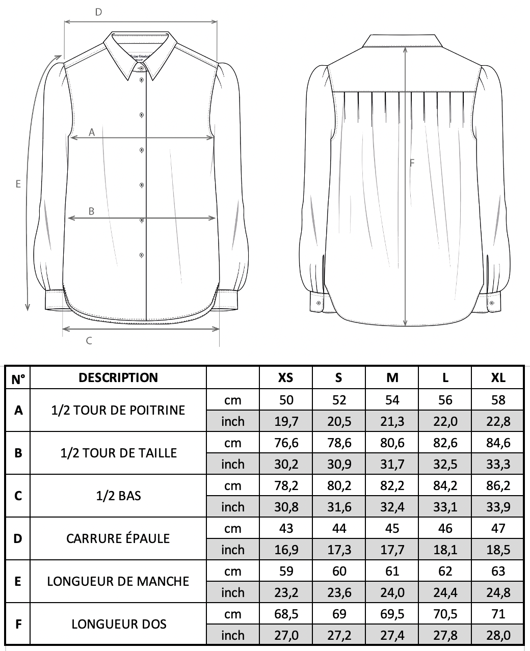 Guide des tailles