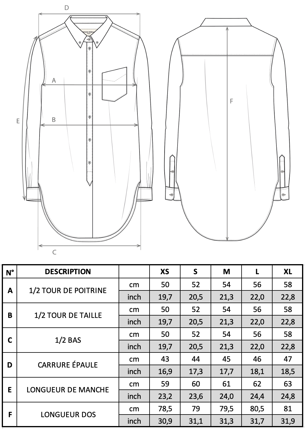 Guide des tailles