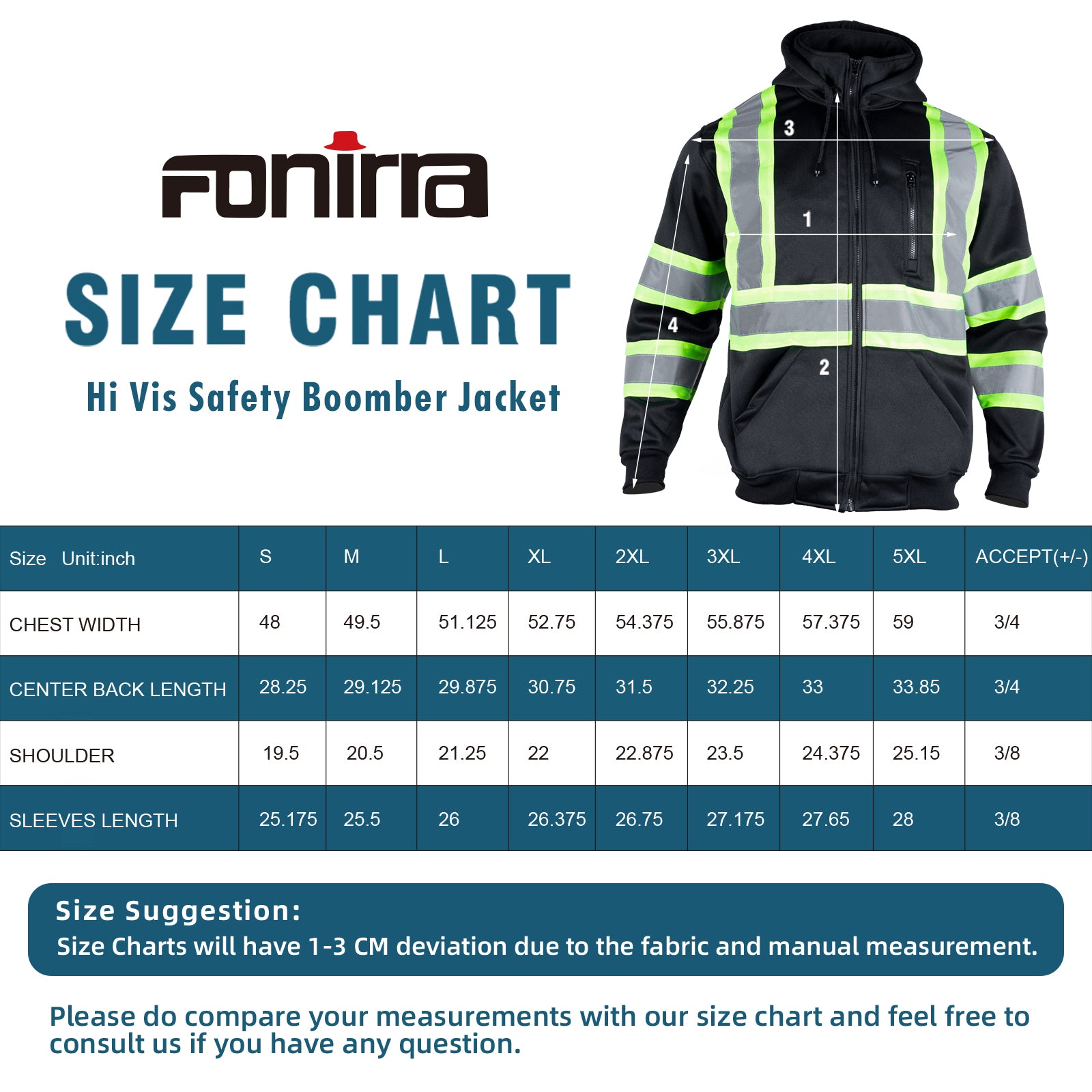 FONIRRA Safety Jackets for Men Reflective ANSI Class 3 High  Visibility Winter Bomber Jacket Waterproof Fleece with Black  Bottom（Yellow,L） : Everything Else