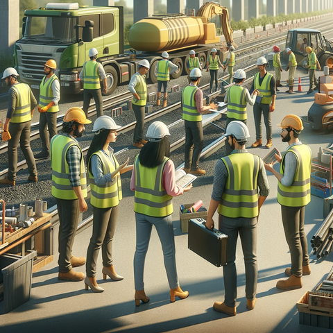 construction workers in hi-vis vests