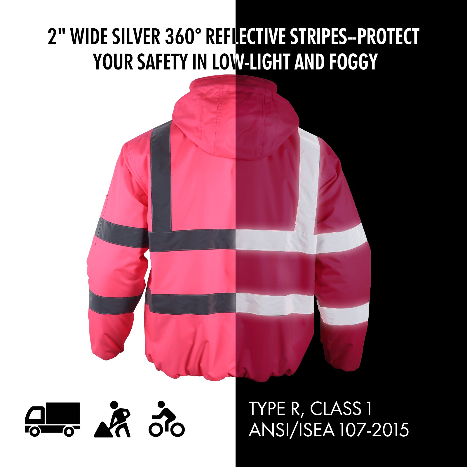Pink Waterproof High Visibility Safety Jacket For Women– fonirra