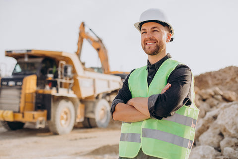 workers with hivis vest