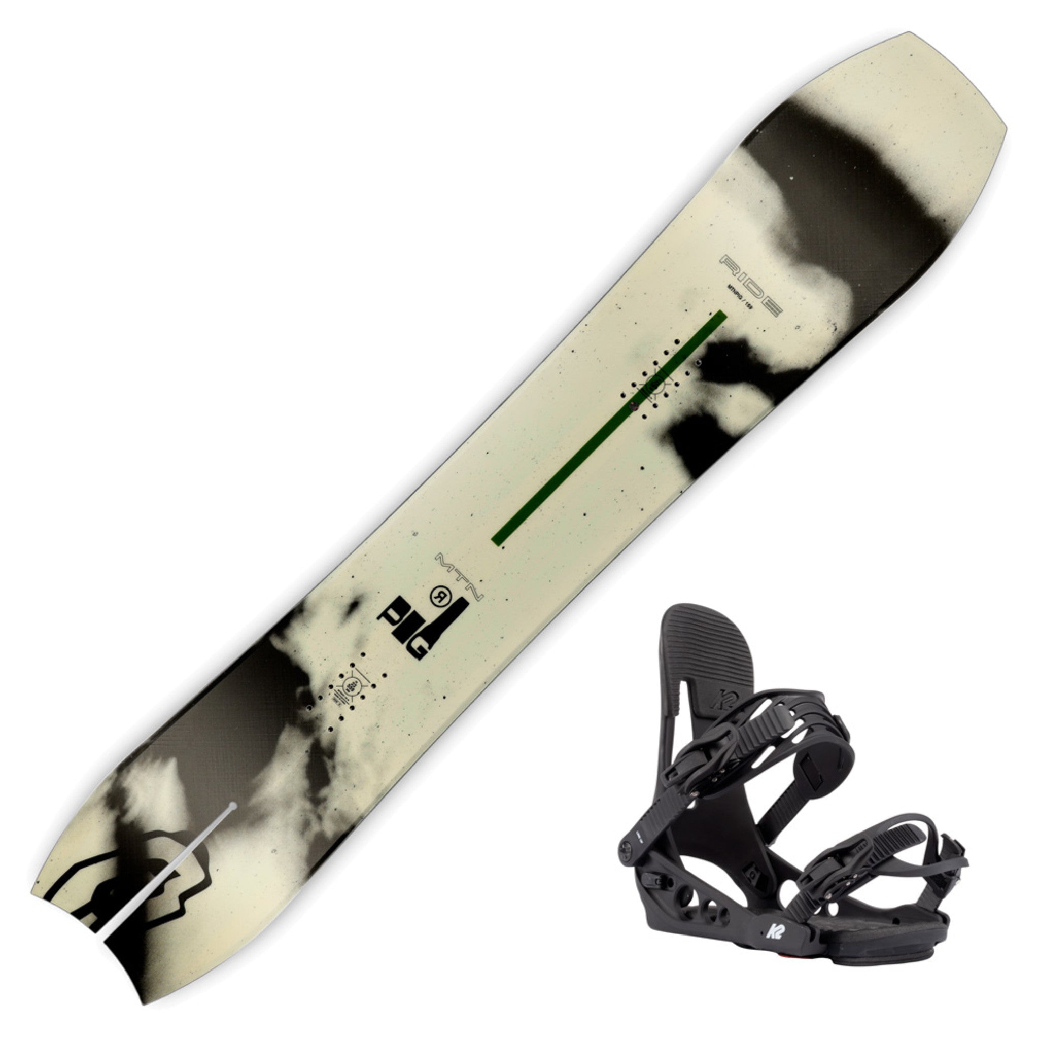 2023 Ride Mountain Pig Snowboard w/ K2 Line Up Bindings Snowboard / Boards SkiEssentials