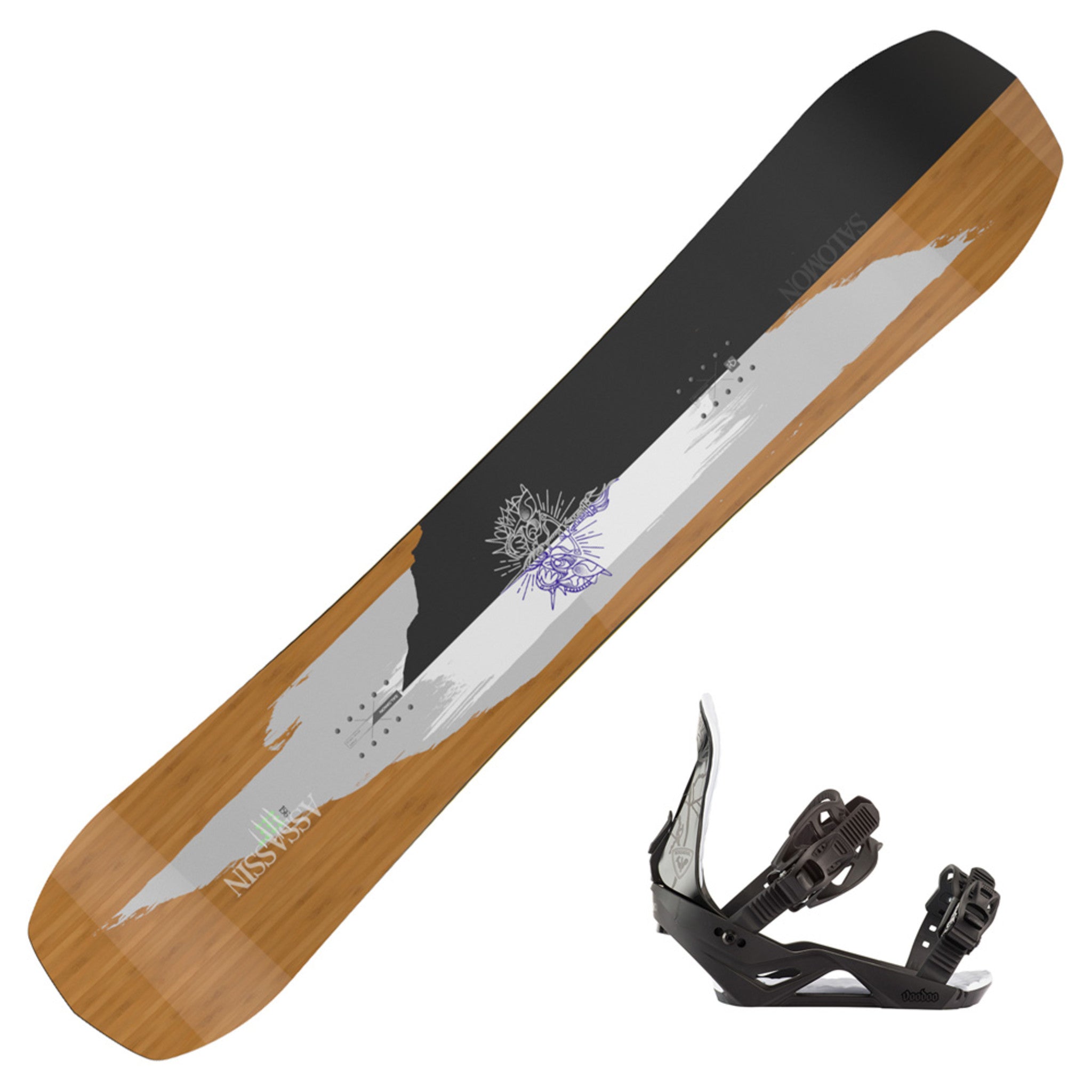 2023 Salomon Assassin Snowboard w/ K2 Sonic Snowboard Bindings