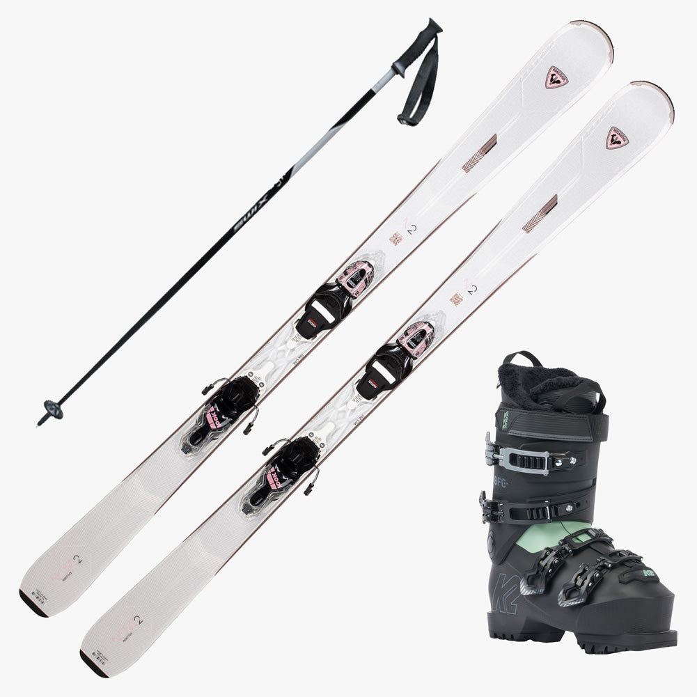 2024 Rossignol Nova 2 Ski w/ K2 BFC 75W Boots and Poles, Complete Alpine  Ski Packages