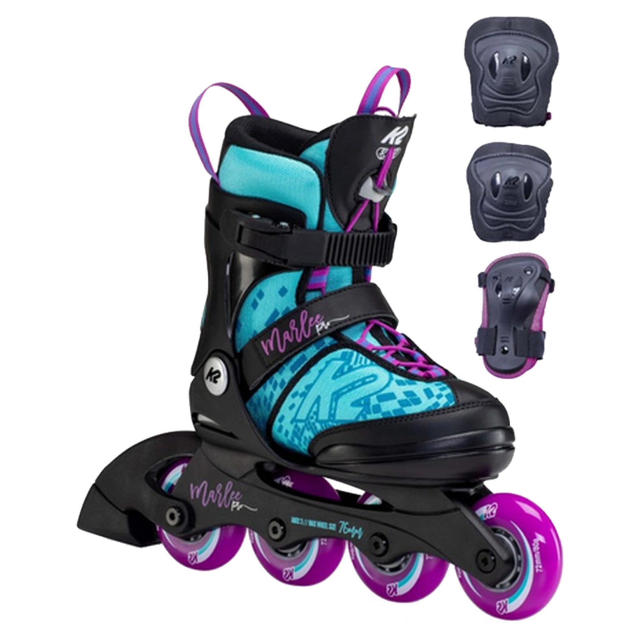 K2 Marlee Pro Pack Kids Inline Skate w/ Protection 3-Pack, Outlet