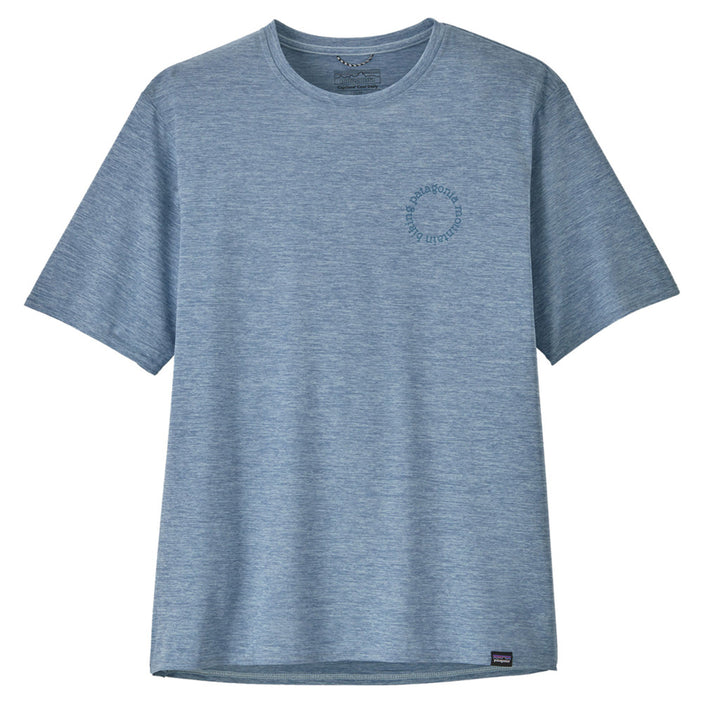 Patagonia Men's Capilene Cool Daily Graphic Shirt - Lands Spoke Stencil: Steam Blue X-Dye / XXL