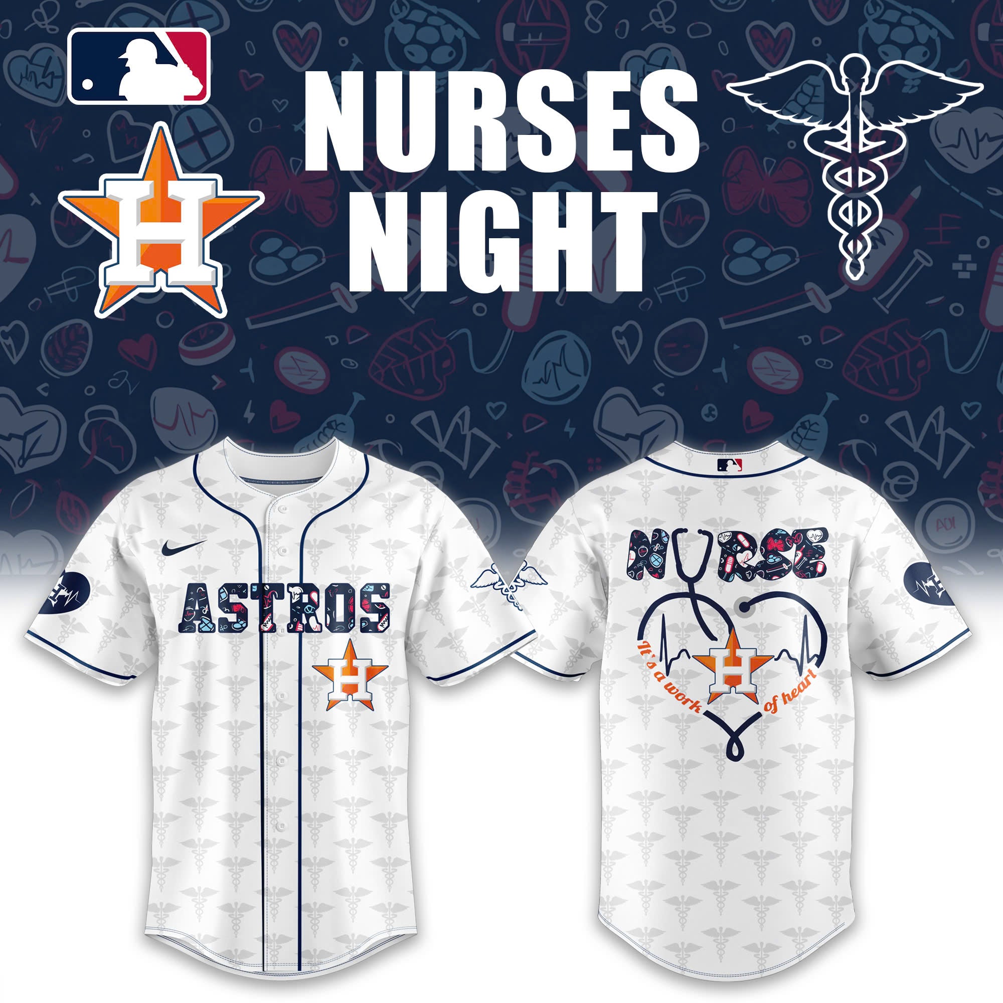 Houston Astros NURSE NIGHT Baseball Jersey Combo – DT45
