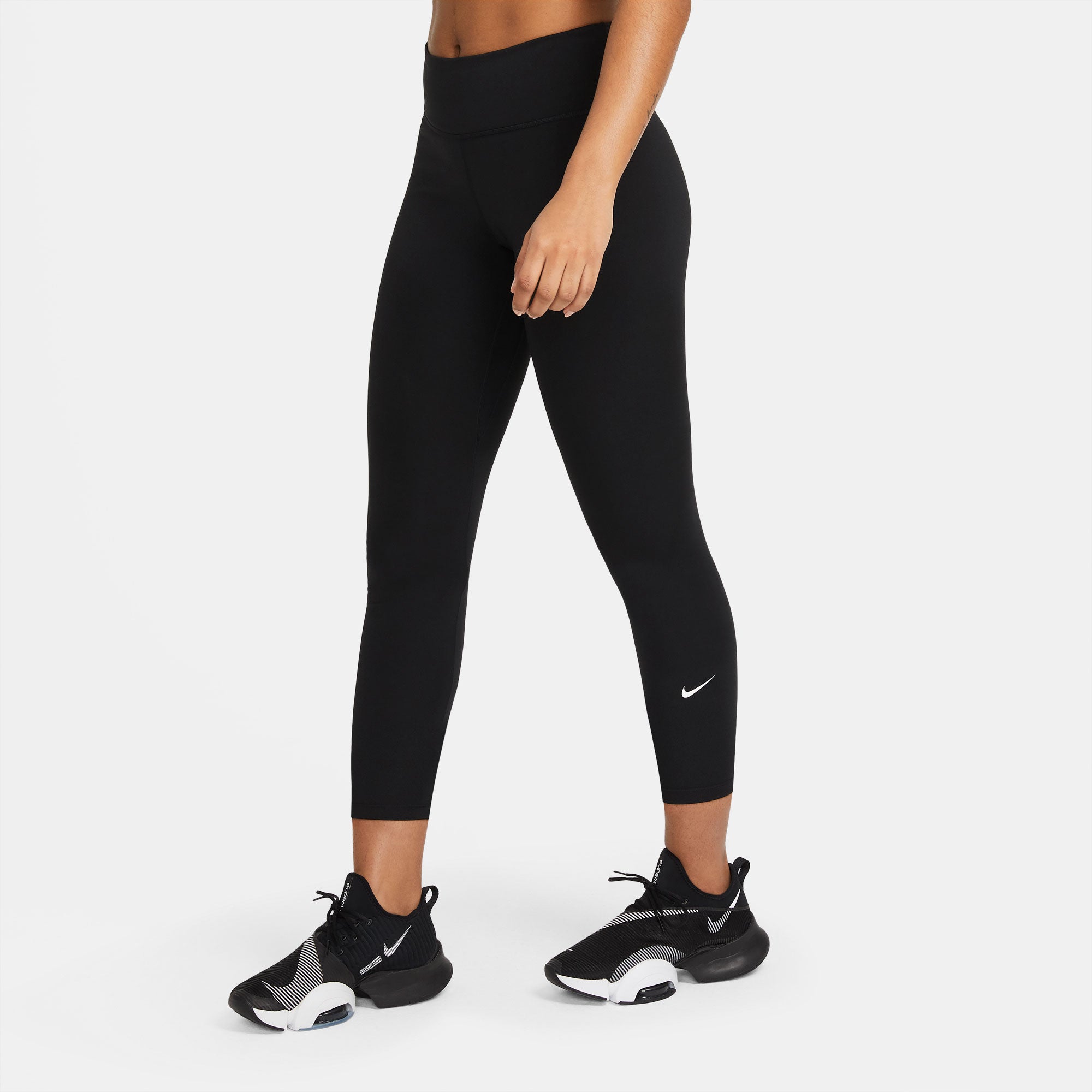 Nike Womens Size XS Mid-Rise Crop Dri-Fit Running Leggings Black DB4380-010