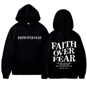 FAITH OVER FEAR Print Hoodies for Men Women Casual Long Sleeve Hooded Sweatshirts Hip Hop Harajuku Hoodie Y2k Men Tops Hoodie - UrbanGuerillaPhilly
