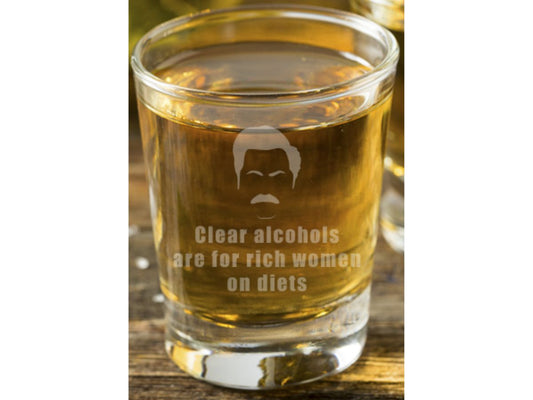 Ron Swanson consume Alcohol D.O.F Whiskey Glass / Bourbon Glass / Scotch  Glass / Set of 2 / Valentine's Day Gift 