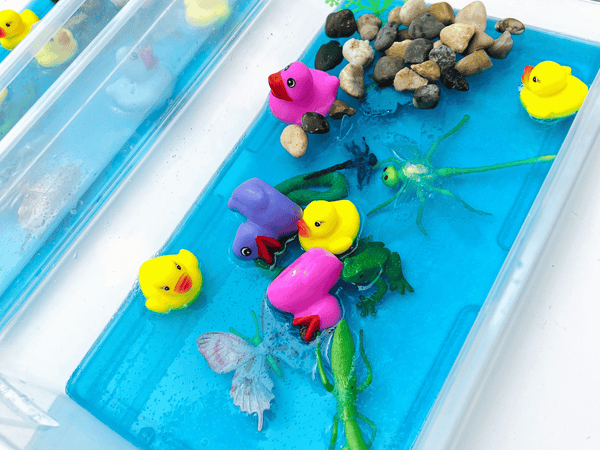 Pond Theme Sensory Bin For Toddlers