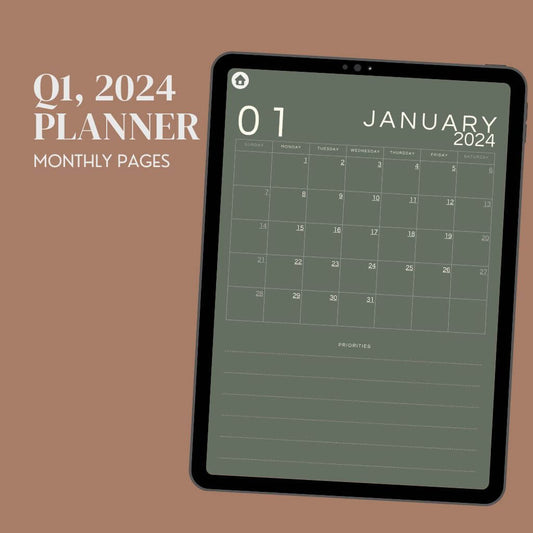 Digital Planner 2024 - Q1 Edition, 124 Pages