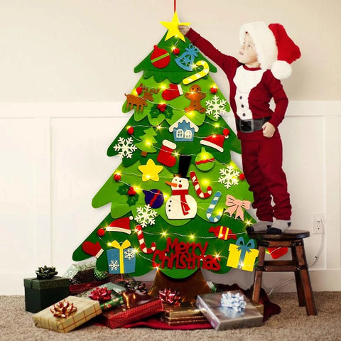 Hause Dekoration DIY Filz Weihnachten Baum Wand H ngen K nstliche Weihnachten Baum mit Santa