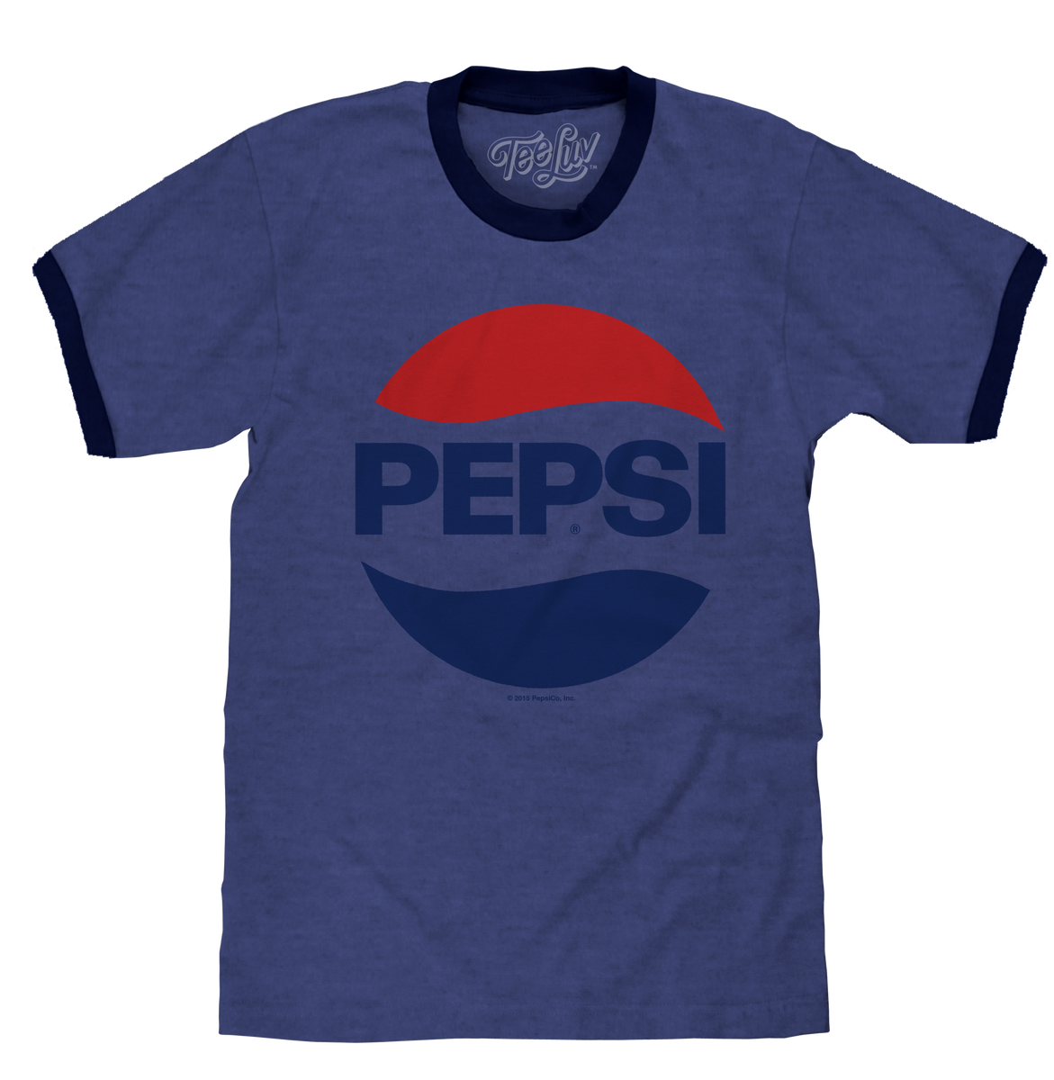 Pepsi Logo Ringer T-shirt - Blue – Tee Luv