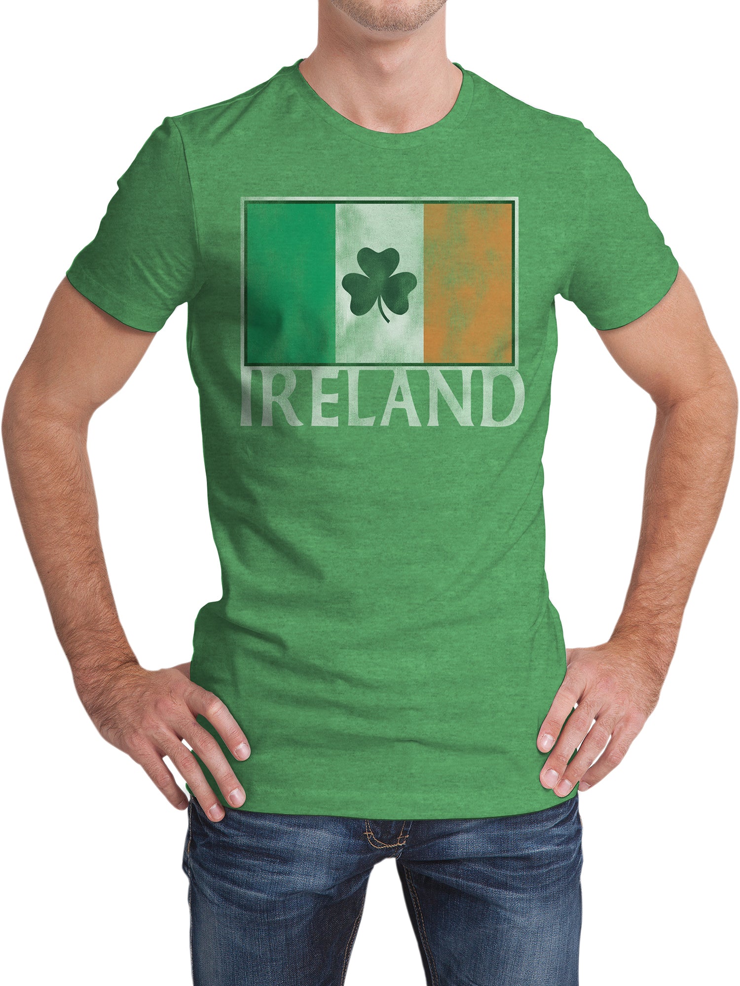 Ireland Flag with Shamrock T-Shirt - Green – Tee Luv