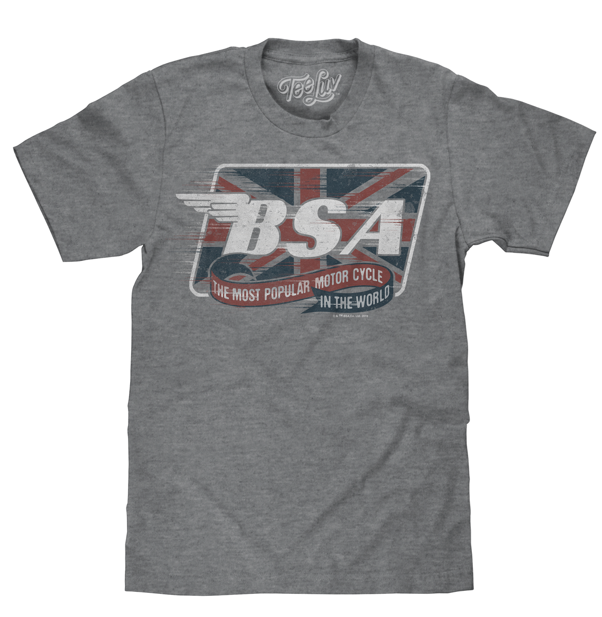 BSA Motorcycles Union Jack T-Shirt - Gray - Tee Luv